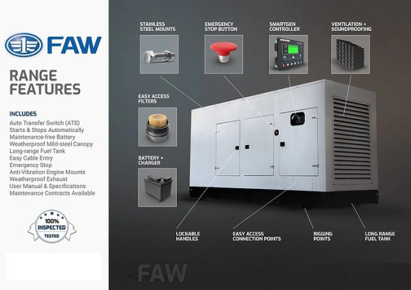 FAW 20kVA Prime Power Single Phase Silent Diesel Generator - PGOS-22 - Image 4
